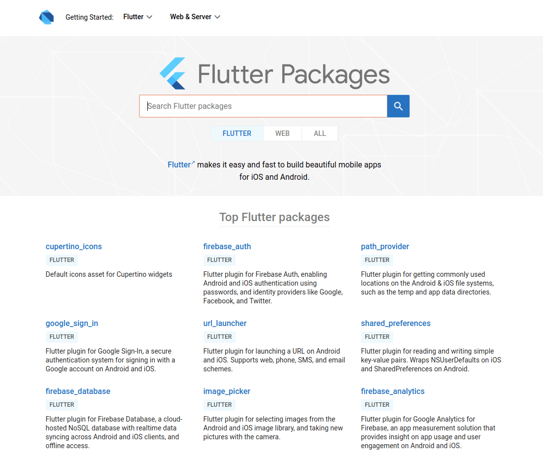 Flutter Packages Banner
